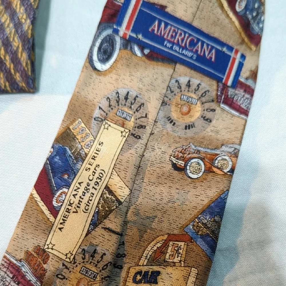 Men's Tie Set, Saturday Evening Post And Vintage Cars, Beautiful Mens Ties ..